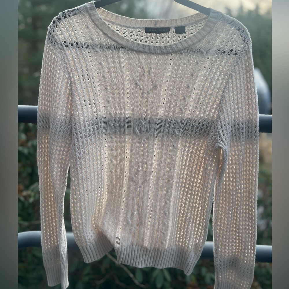Cotton Cream Sweater by Jeanne Pierre